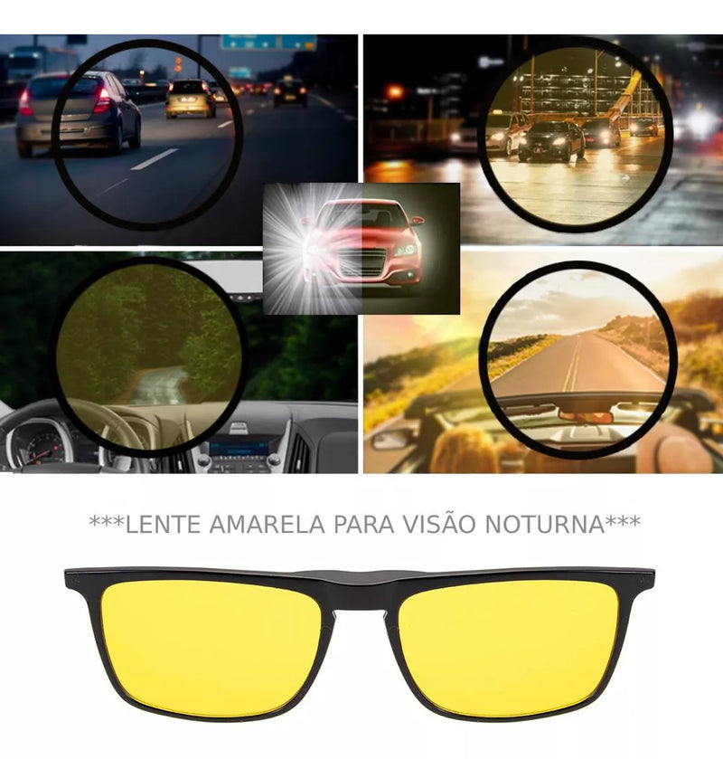 Óculos New Retrô Unissex -Night Drive 5 em 1 Original com Imã - Frete Grátis ✅