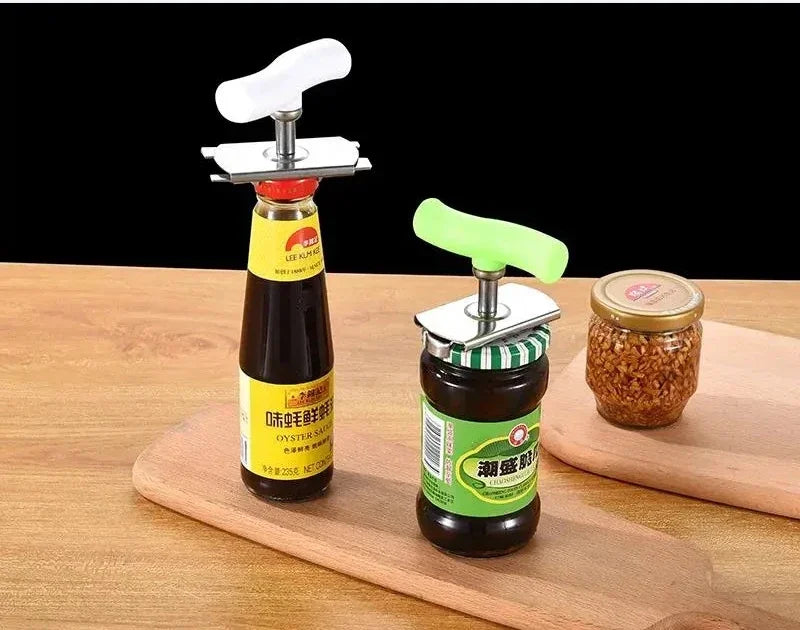 Abridor Manual de Tampas de Garrafas  Potes e  Frascos em Aço Inox