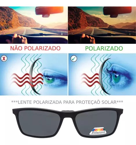 Óculos New Retrô Unissex -Night Drive 5 em 1 Original com Imã - Frete Grátis ✅