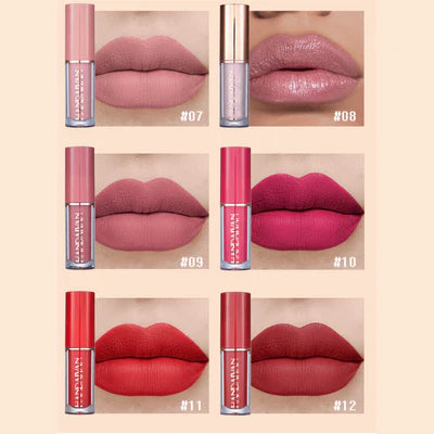 Batom Matte Ultra Chic Fosco HANDAYAN Kit de 12 peças e Embalagem Box