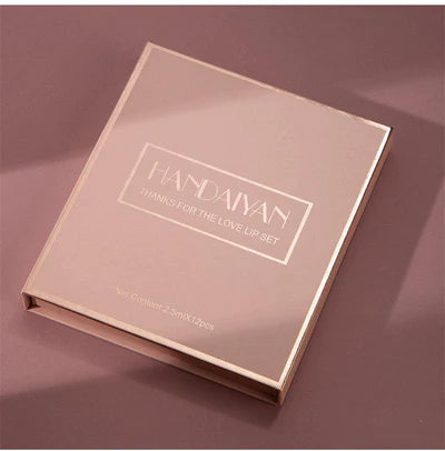 Batom Matte Ultra Chic Fosco HANDAYAN Kit de 12 peças e Embalagem Box