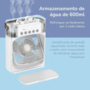 Mini ventilador e umidificador de mesa portátil com luz de led Recarregável 110,00