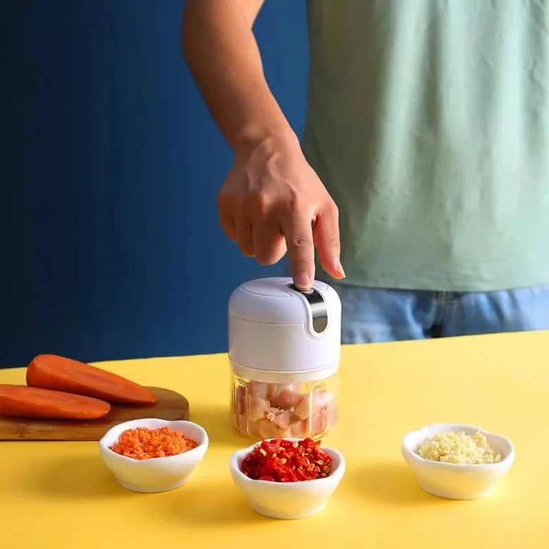 Mini Processador Triturador Mixer de Alimento Manual 3 Laminas